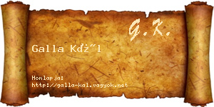 Galla Kál névjegykártya